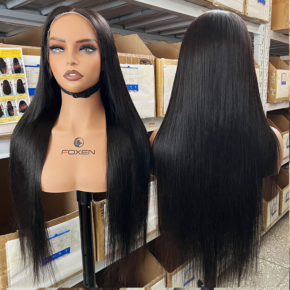 Foxen Hair straight black wigs wholesale MOQ 1